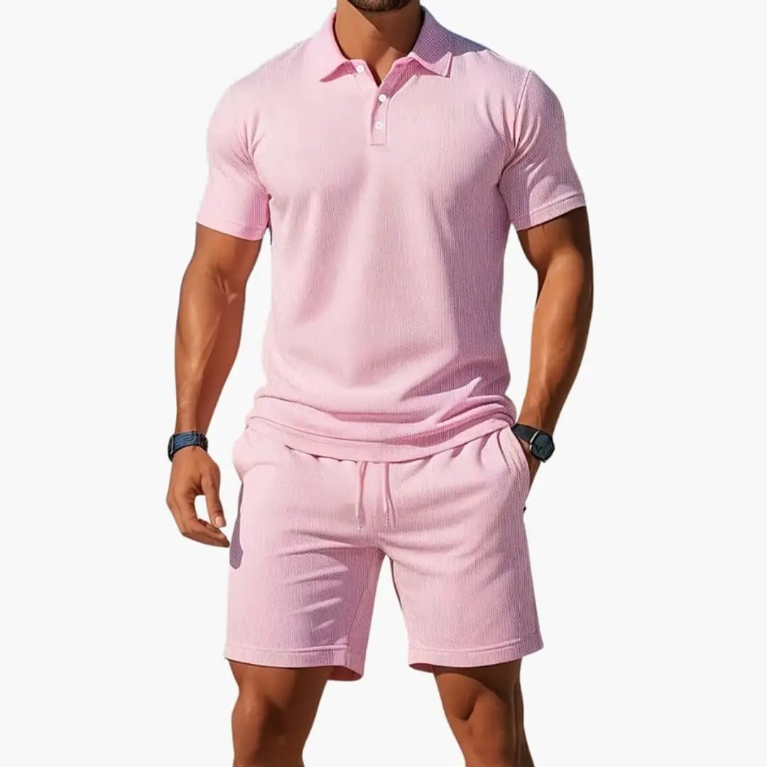 Ensemble Polo Homme et Short Tenue Décontractée Sport Chic