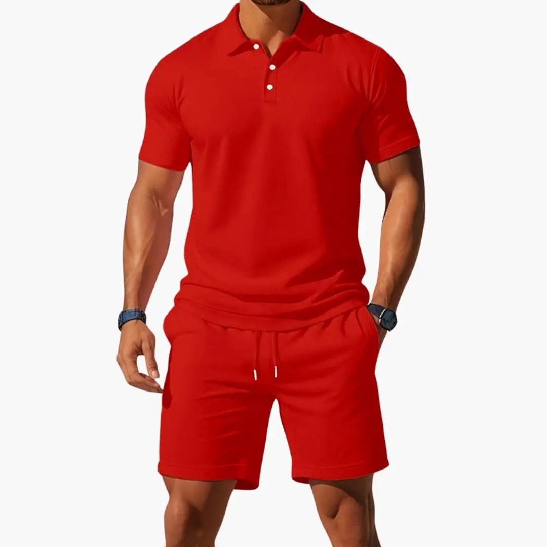 Ensemble Polo Homme et Short Tenue Décontractée Sport Chic