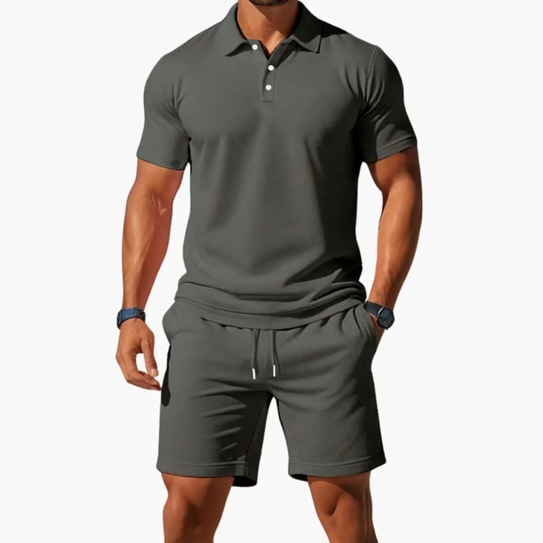 Ensemble Polo Homme et Short Tenue Décontractée Sport Chic