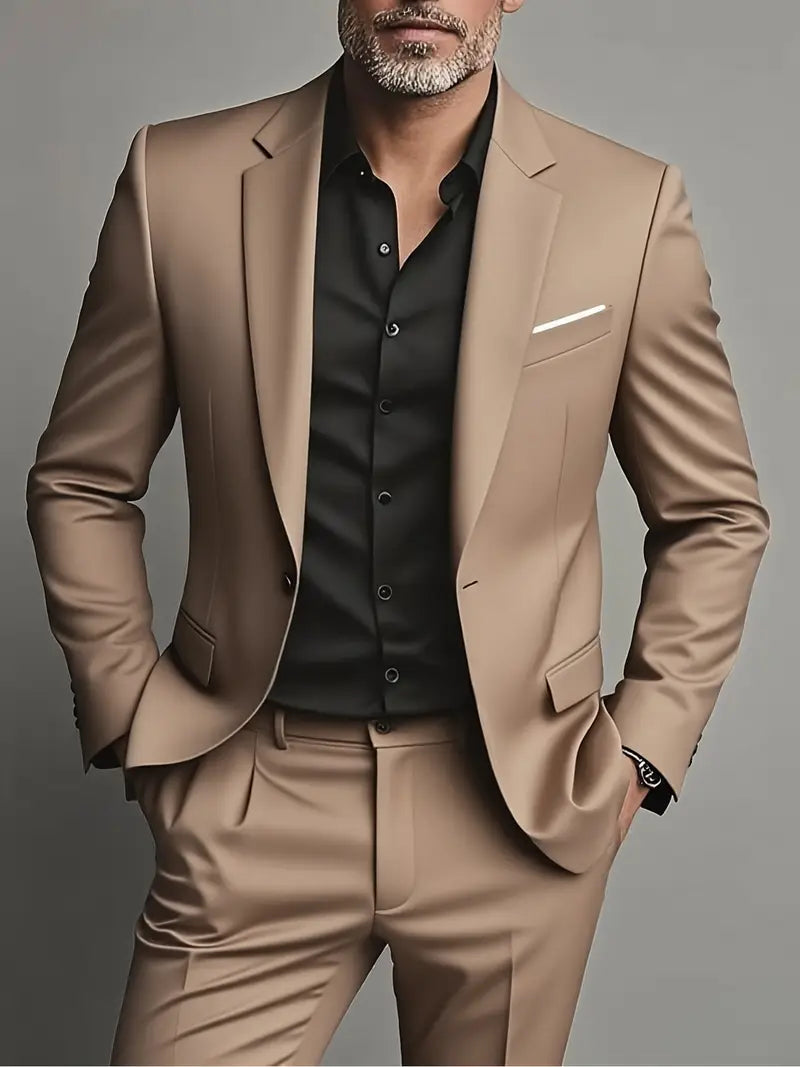 Men's Two-Piece Suit Set Blazer and Pants Cut
