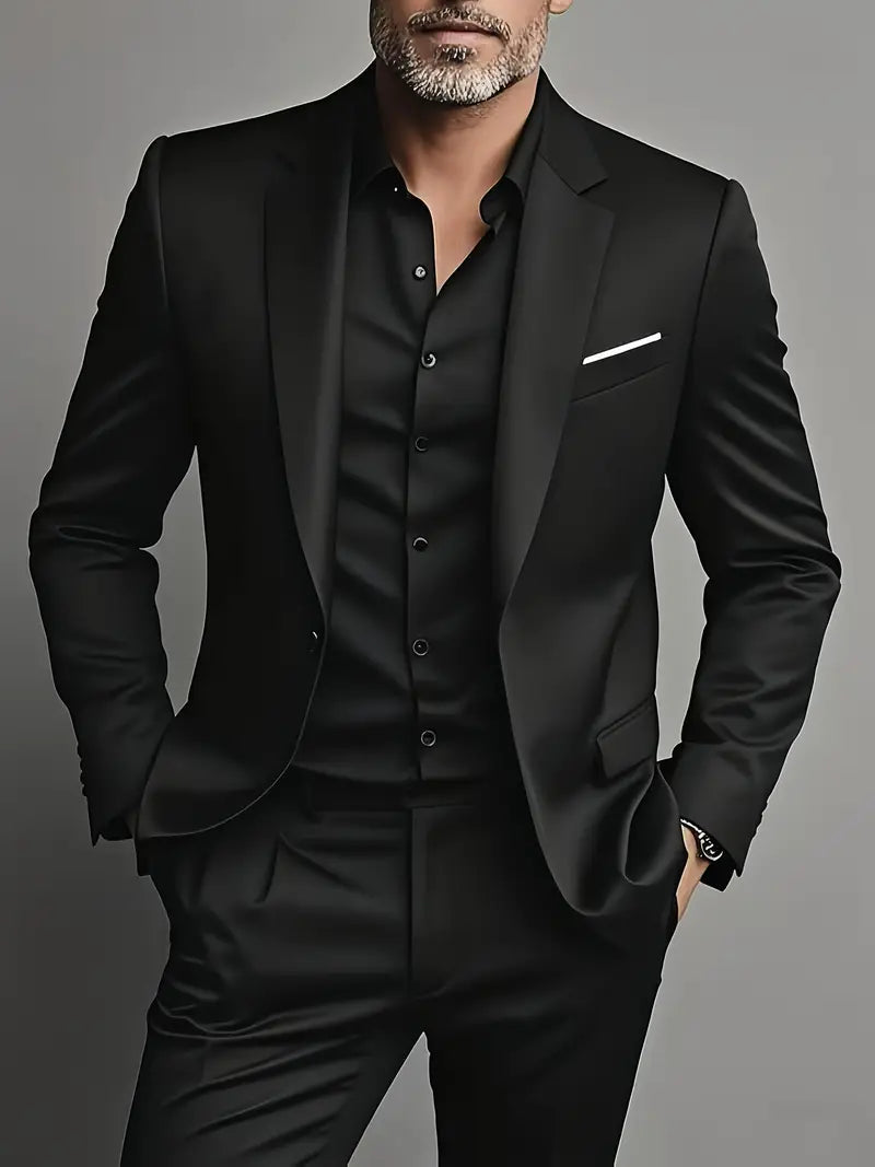 Men's Two-Piece Suit Set Blazer and Pants Cut