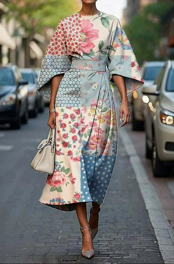 Women's belted midi kimono robe