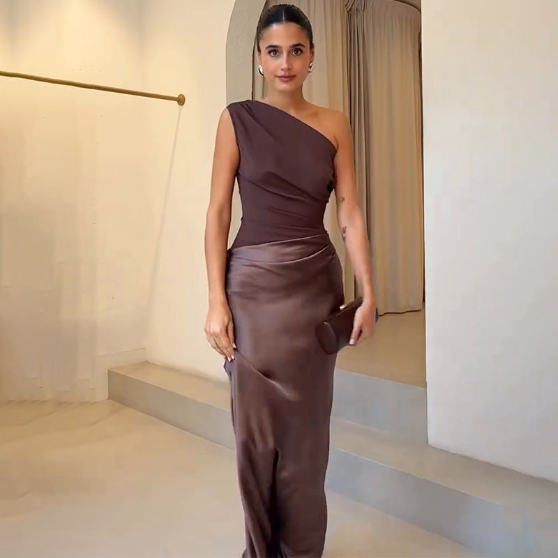 Vestido maxi fluido para mujer de noche
