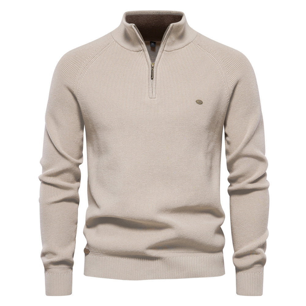 Men’s Pullover with Zippered Collar and Stylish Cut