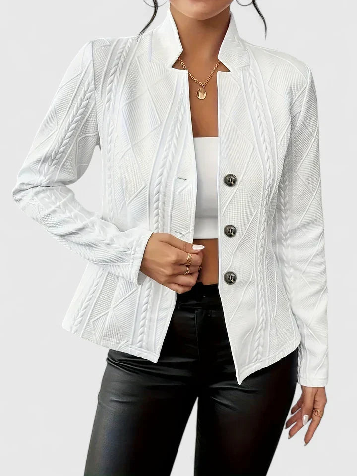 Elegant Women's Blazer with Buttons and Structured Fit
