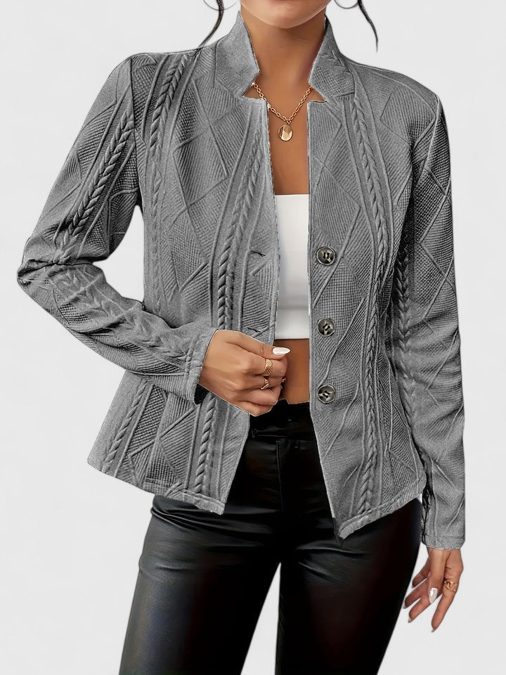 Textured Women’s Blazer with Buttons, Relaxed Fit