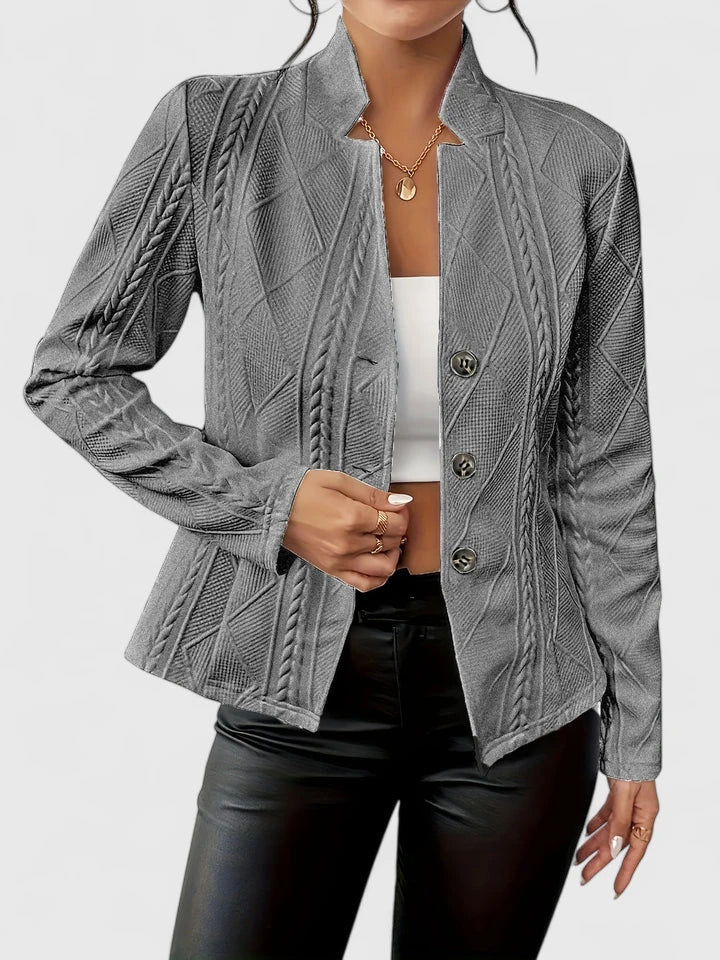 Elegant Women's Blazer with Buttons and Structured Fit