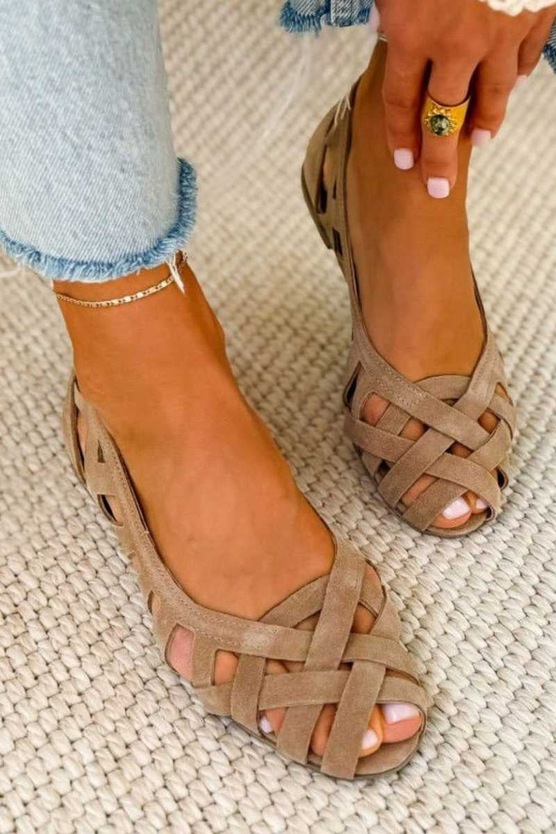 Women's Summer Sandals with Braided Straps and Open Toe