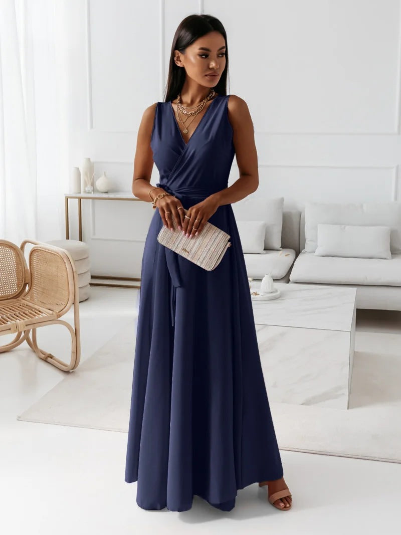 Robe Maxi Élégante Croisée pour Femme