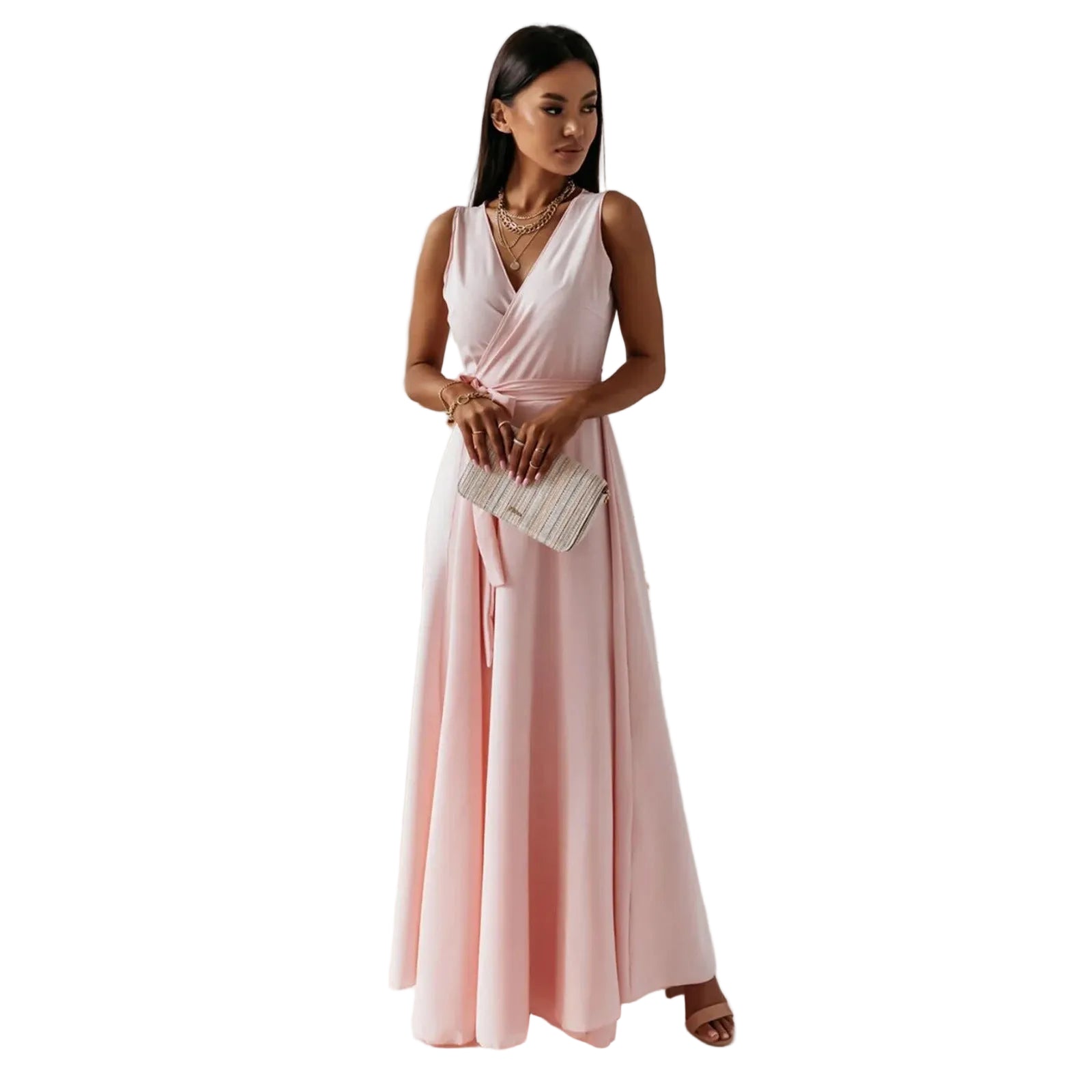 Robe Maxi Élégante Croisée pour Femme