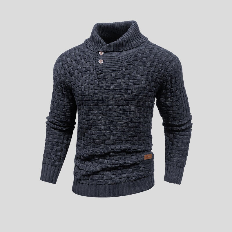 Men’s Textured-Knit Turtleneck Sweater