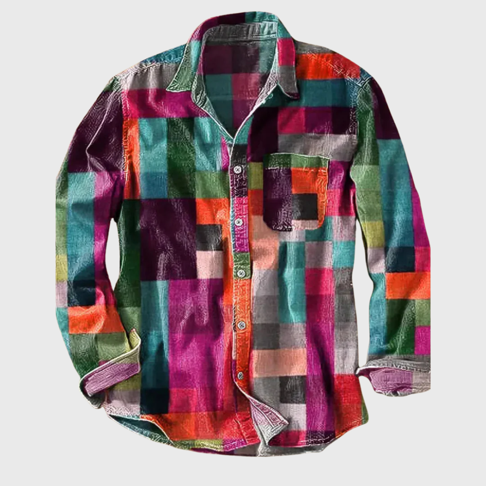 Női színes patchwork mintás ing