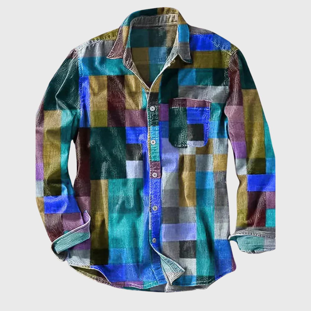Női színes patchwork mintás ing