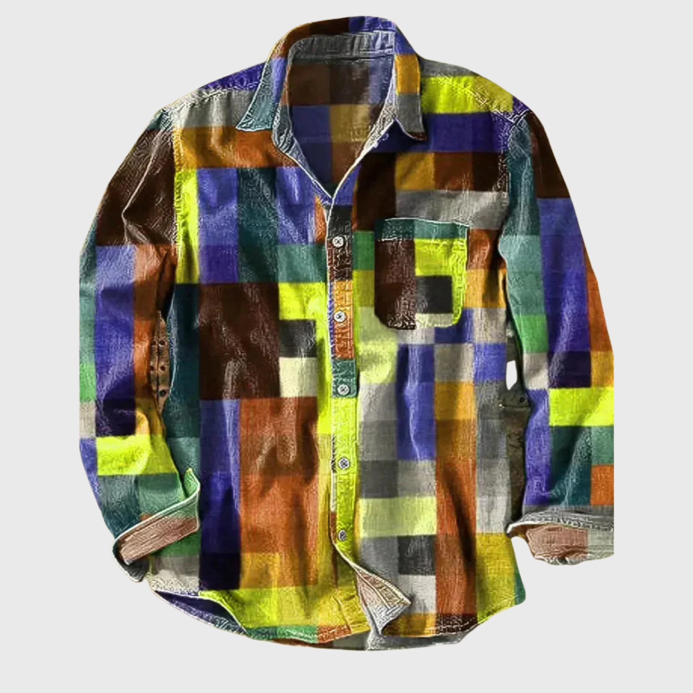 Női színes patchwork mintás ing