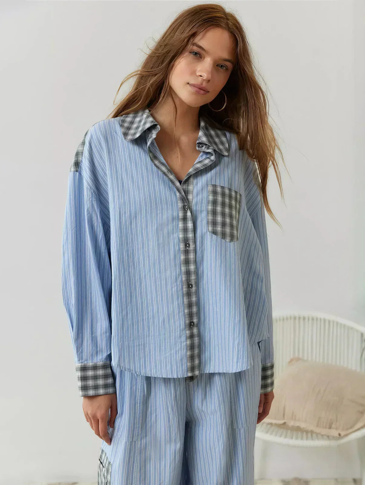 Women's Casual Plaid Pajama Set