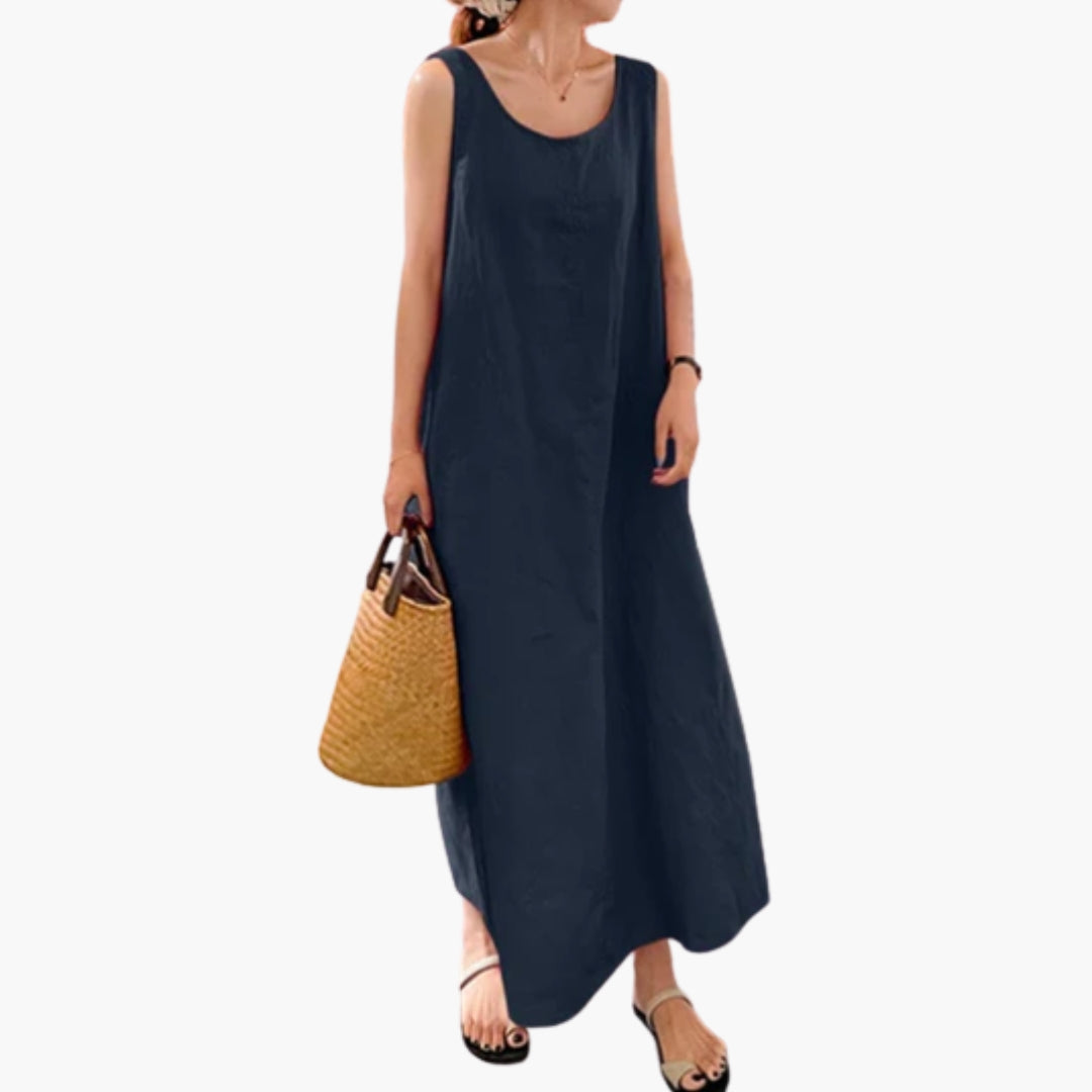Robe Longue Femme Élégante Sans Manches