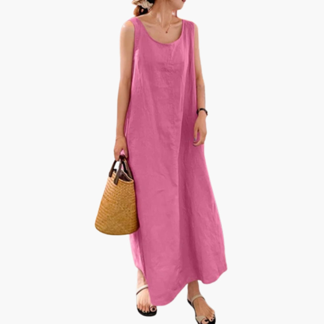 Robe Longue Femme Élégante Sans Manches
