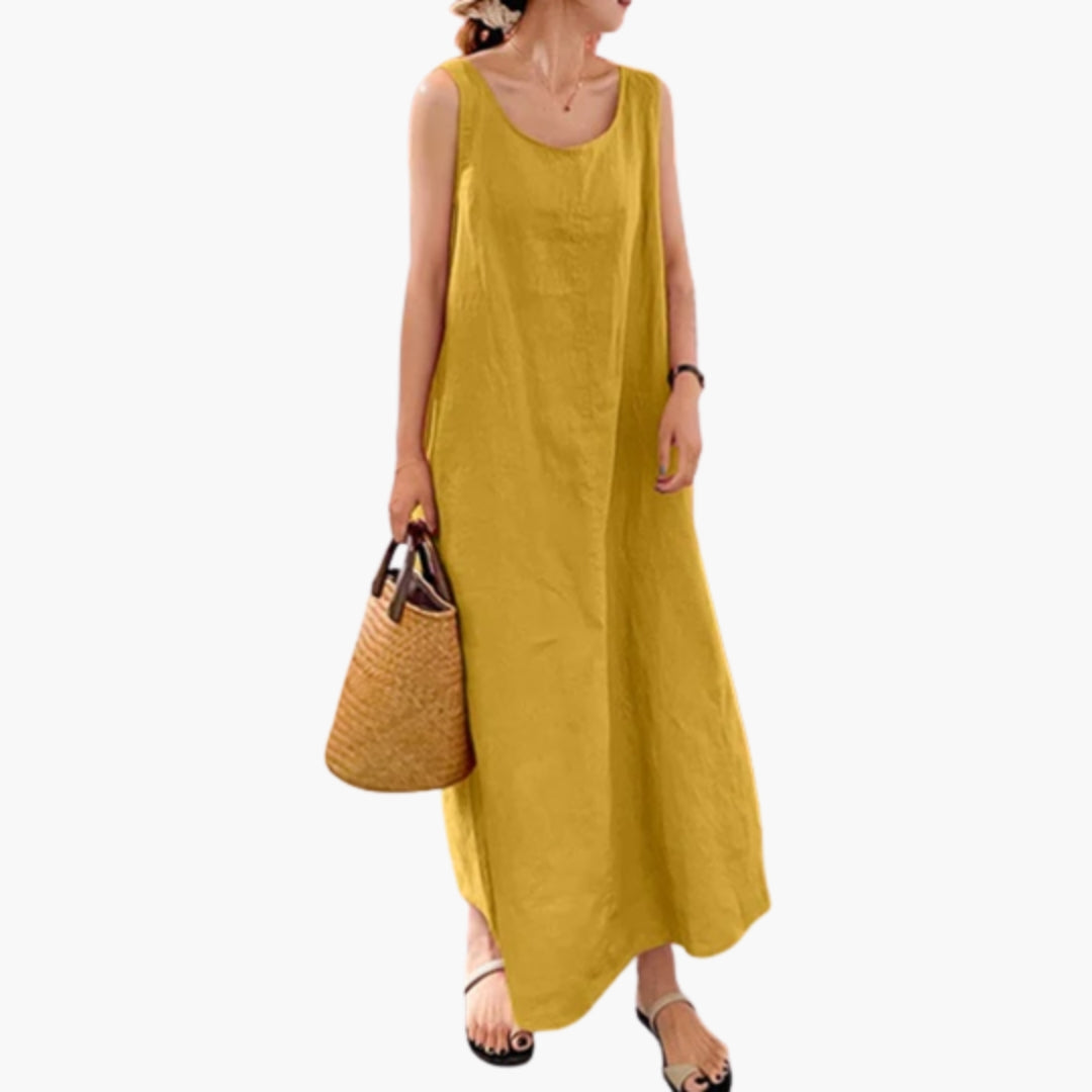 Robe Longue Femme Élégante Sans Manches