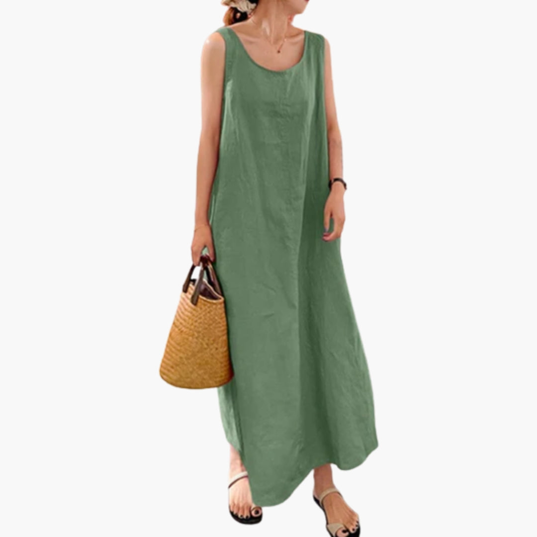 Robe Longue Femme Élégante Sans Manches