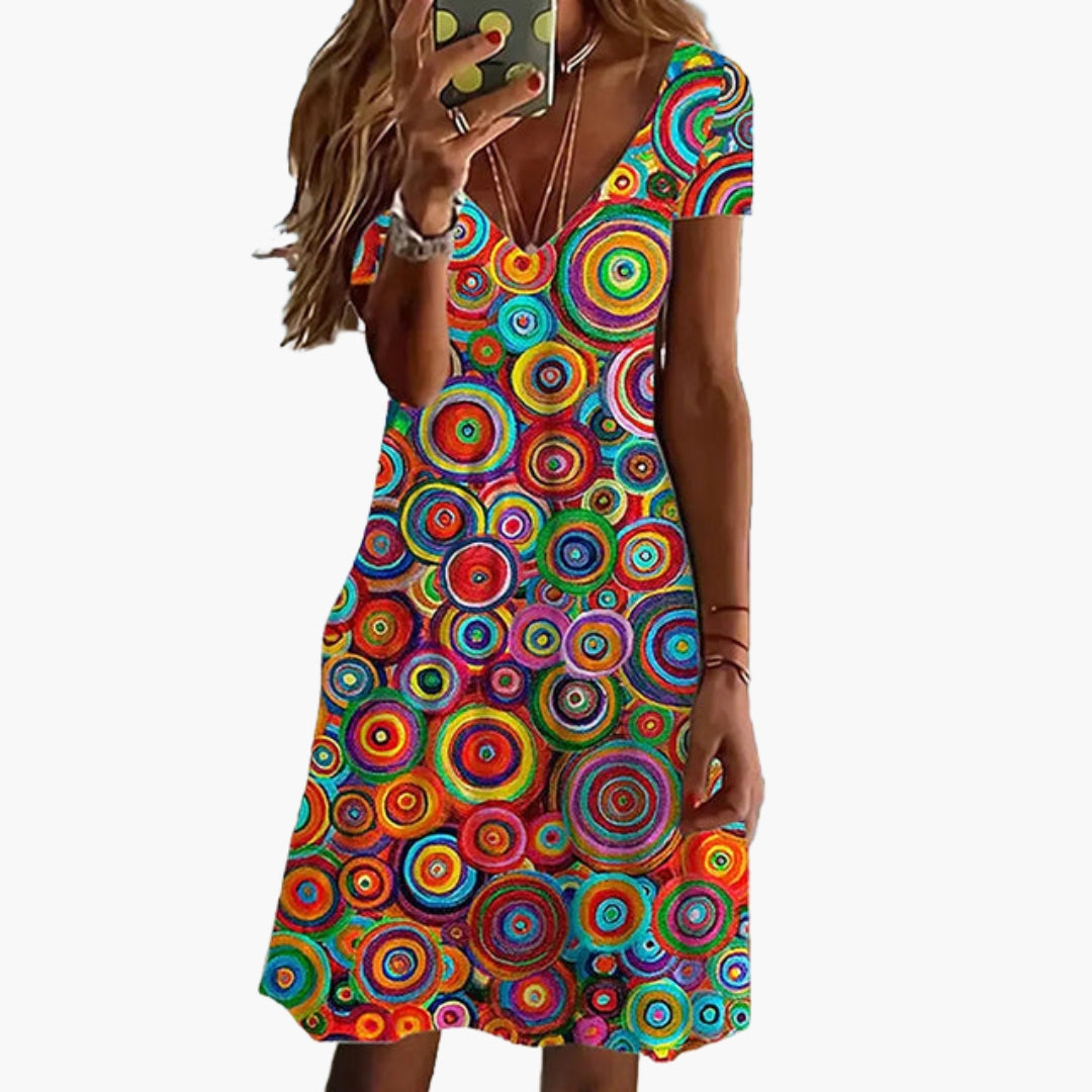 Robe courte femme élégante à encolure en V