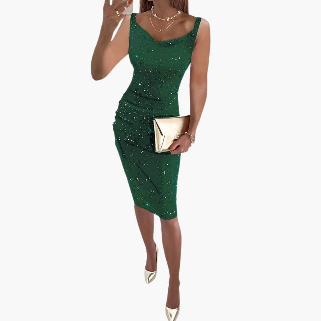 Robe femme sans manches pailletée élégante