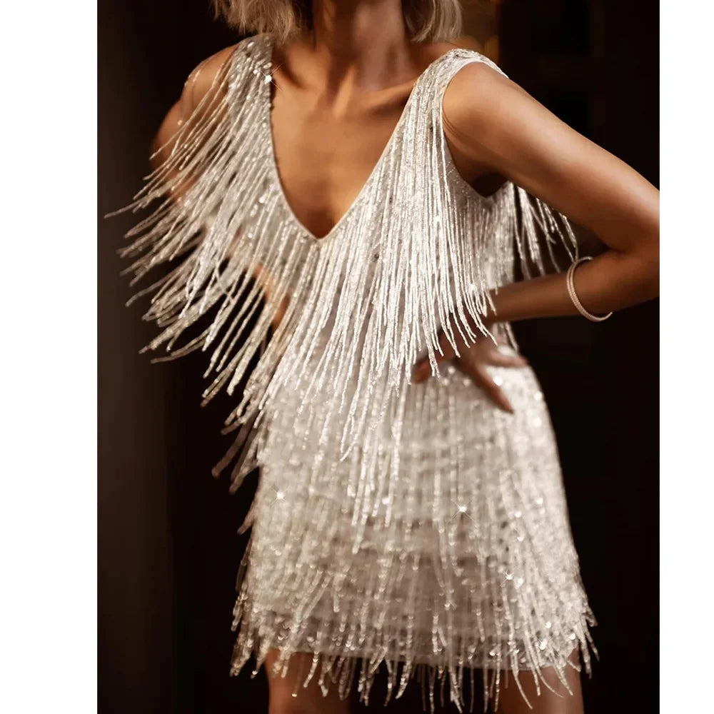 Kimberly | Cocktail Dress for Women with Feather Fringe