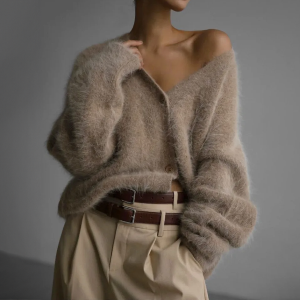 Women's V-Neck Button-Up Cardigan