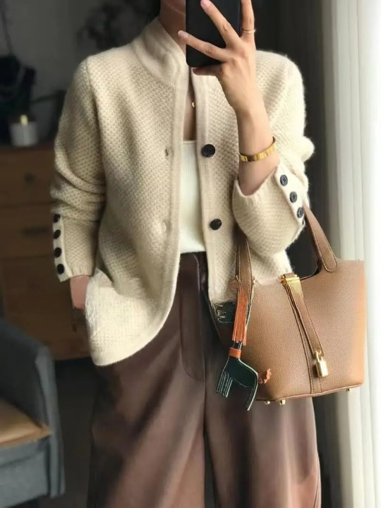 Women's Textured Button-Up Cardigan