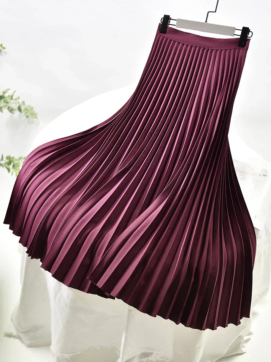 Jupe Midi Plissée Élégante pour Femme