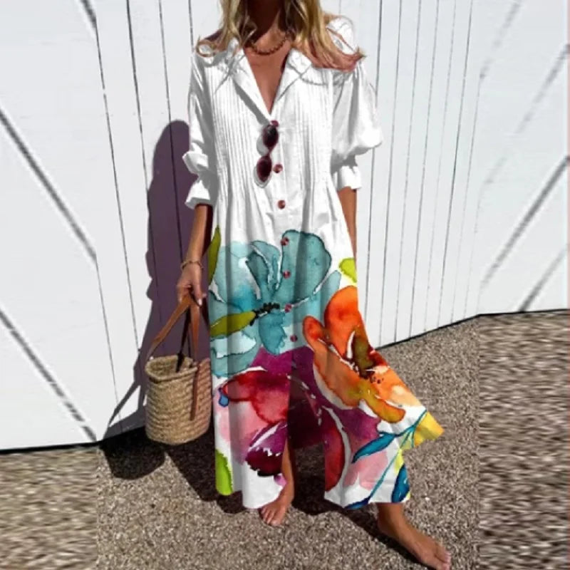 Robe Maxi Fleurie Femme - Style Bohème Élégant
