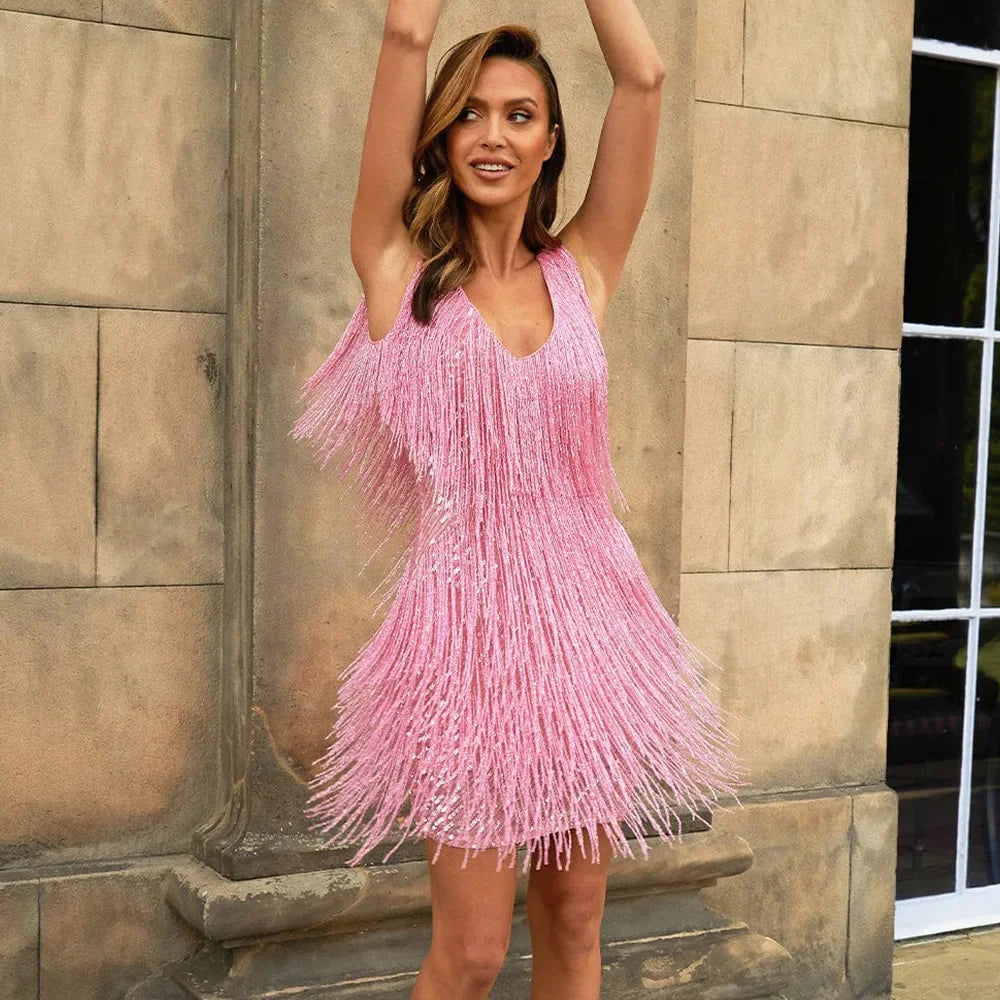 Kimberly | Cocktail Dress for Women with Feather Fringe