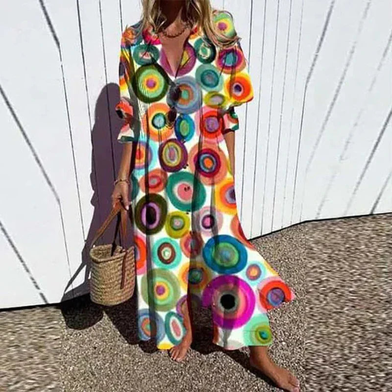 Robe Maxi Fleurie Femme - Style Bohème Élégant