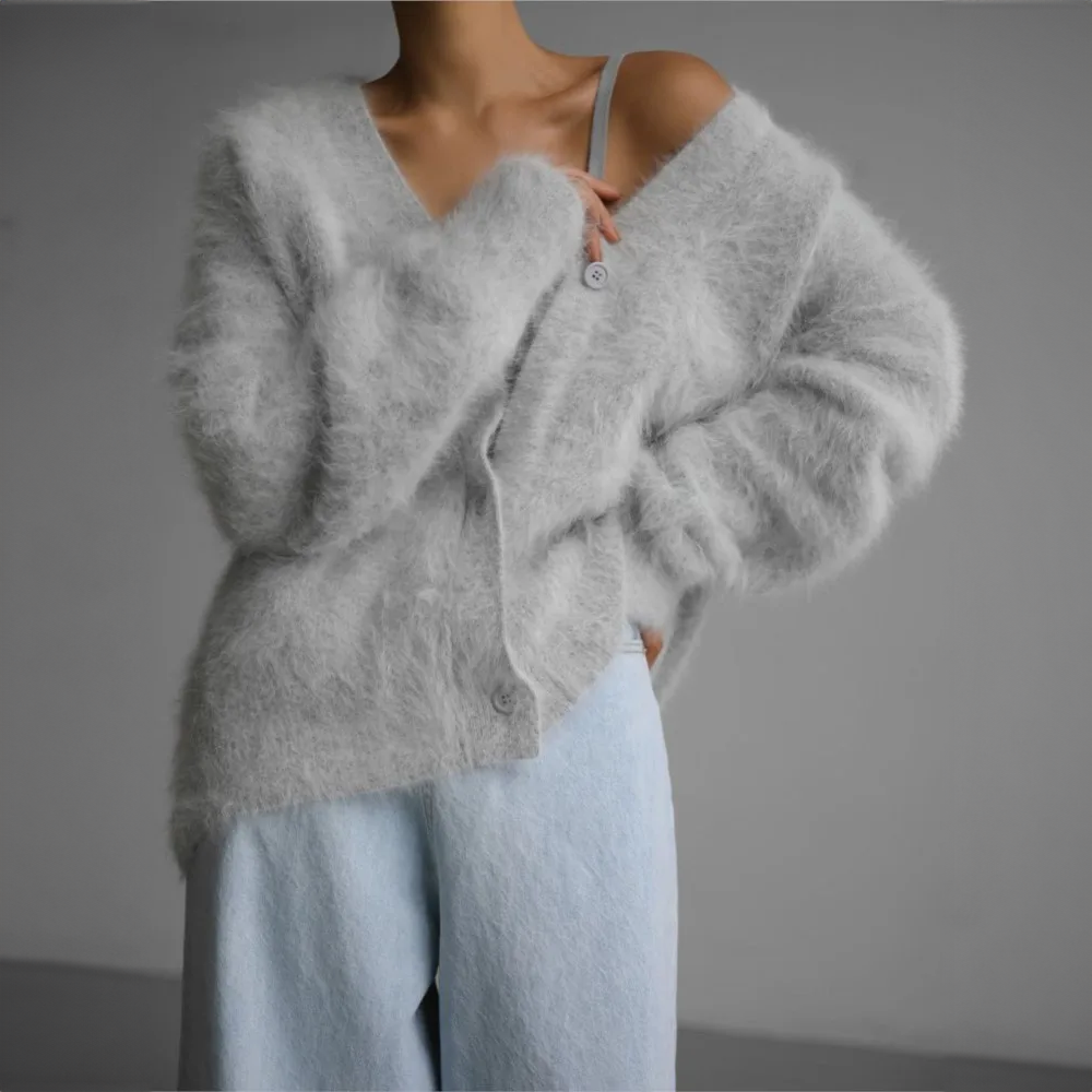 Women's V-Neck Button-Up Cardigan