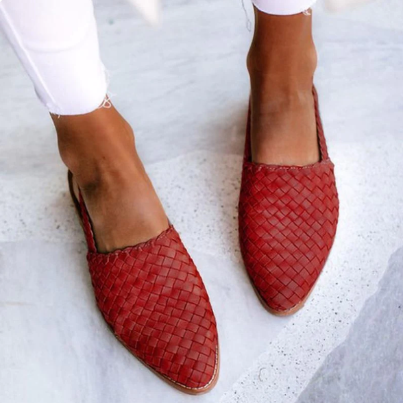 Mocassins Slingback Tressés Décontractés pour Femme