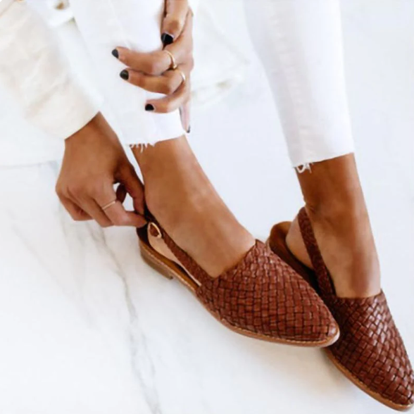 Mocassins Slingback Tressés Décontractés pour Femme