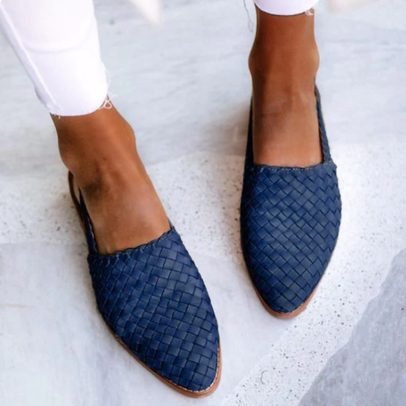 Mocassins Slingback Tressés Décontractés pour Femme