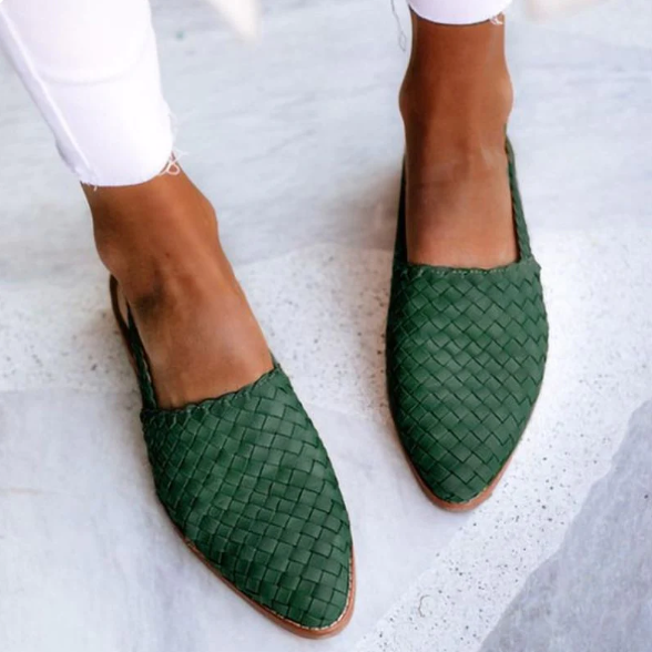 Mocassins Slingback Tressés Décontractés pour Femme