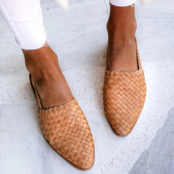 Mocassins Slingback Tressés Décontractés pour Femme