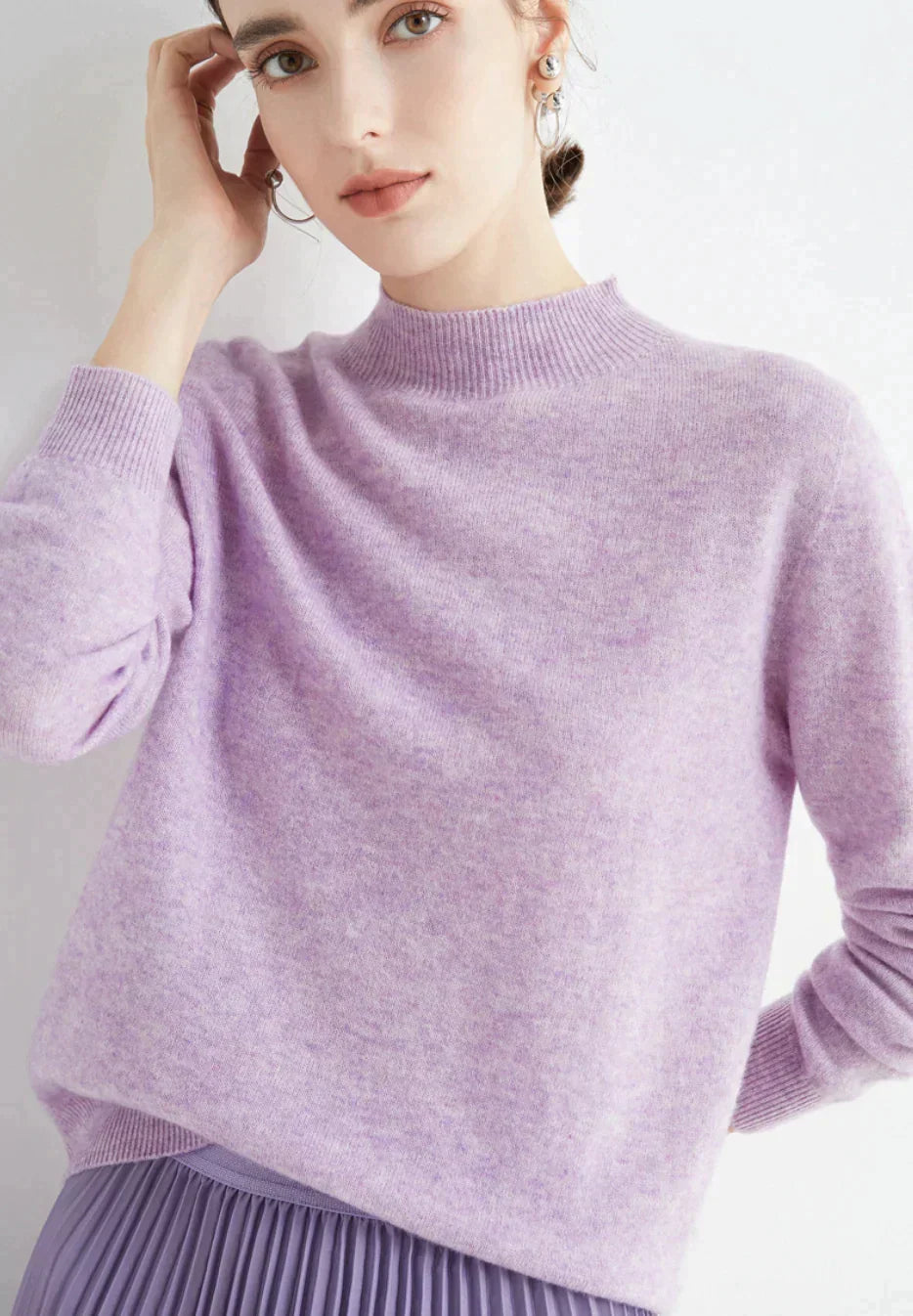 Pull Classique à Col Rond Pour Femme en Maille Douce