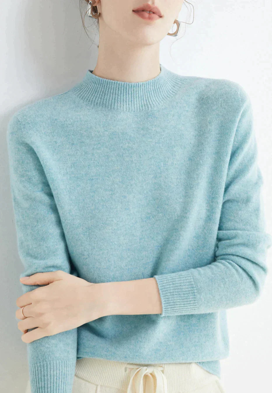 Pull Classique à Col Rond Pour Femme en Maille Douce