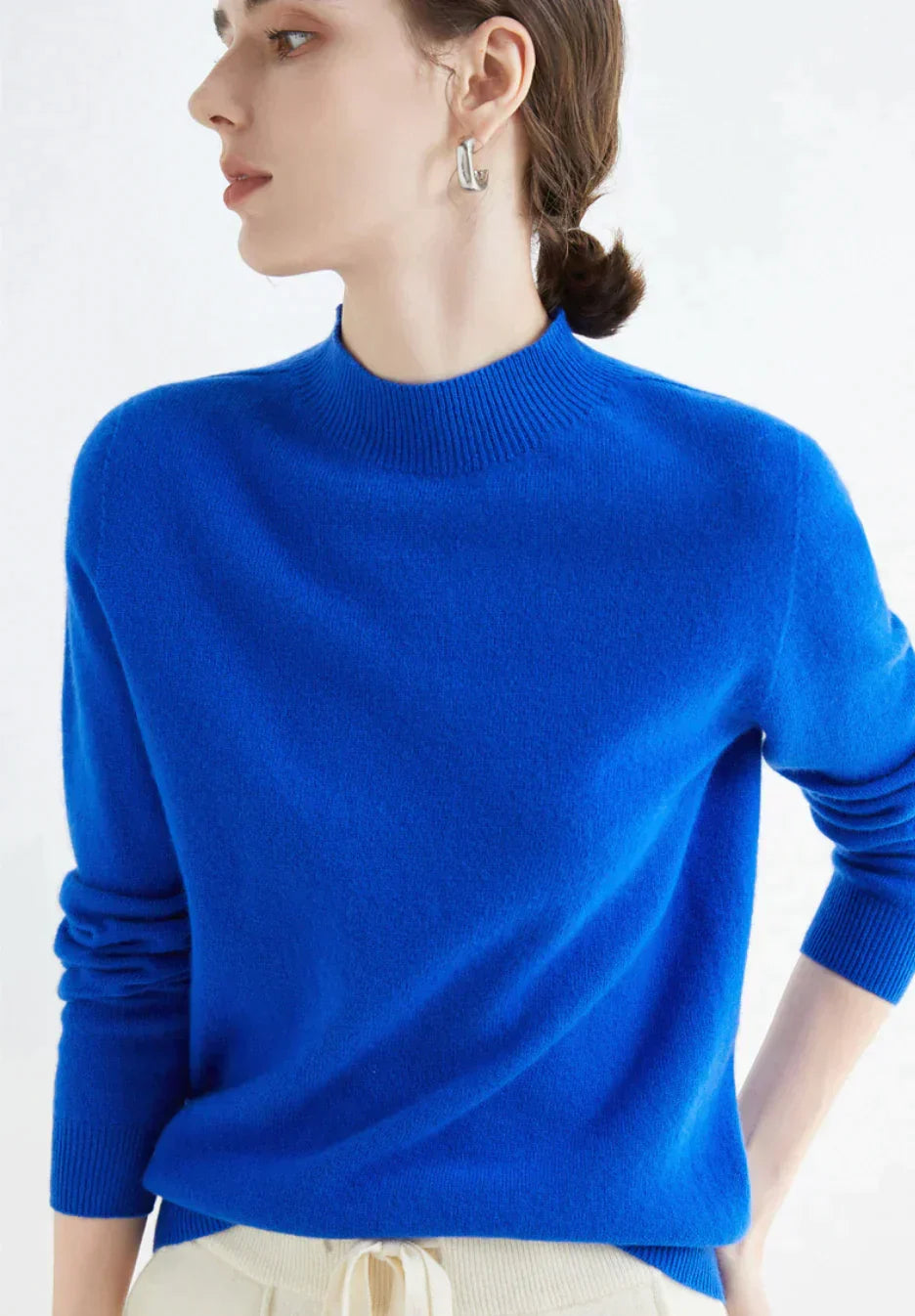 Pull Classique à Col Rond Pour Femme en Maille Douce