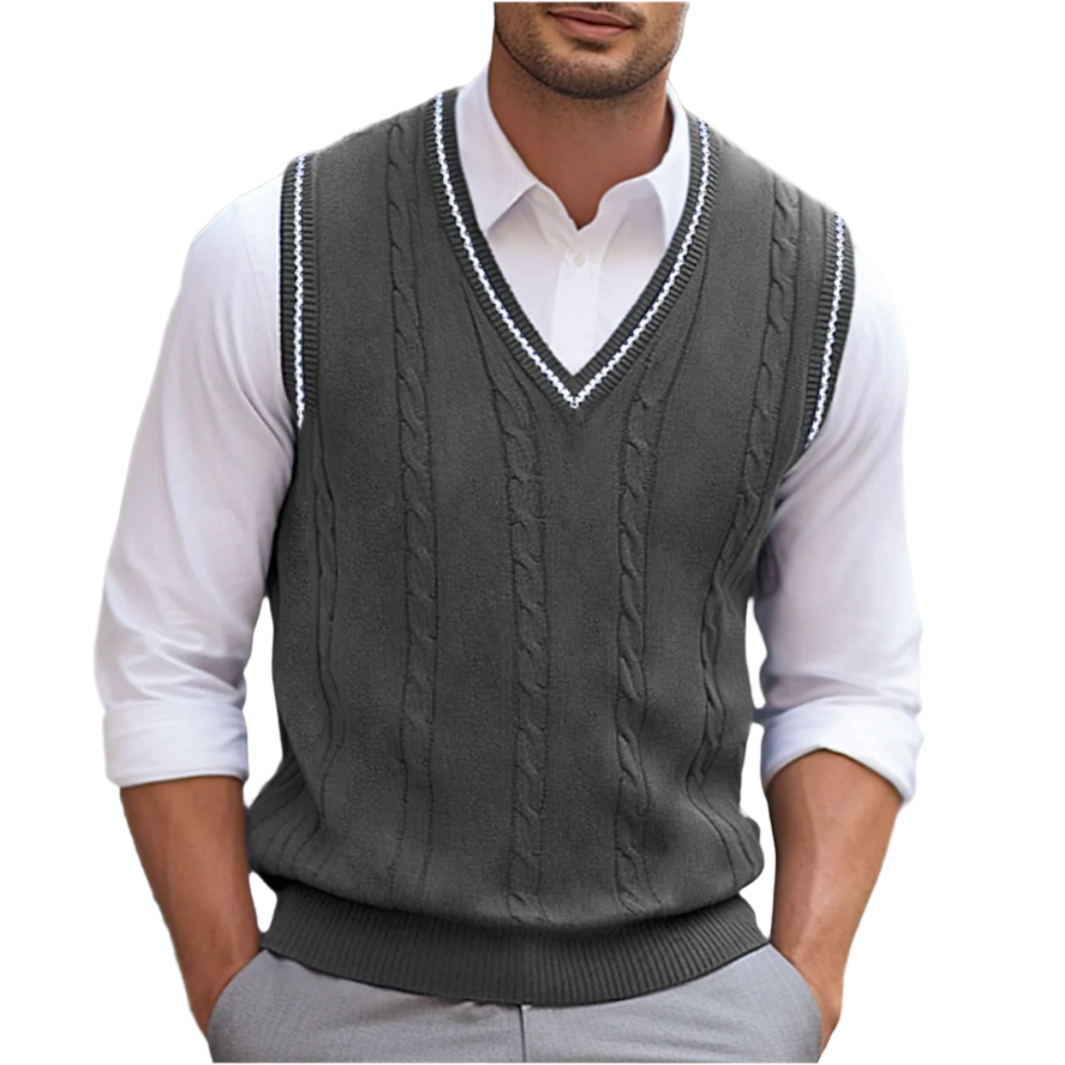 Casual chic V-neck vest for men
