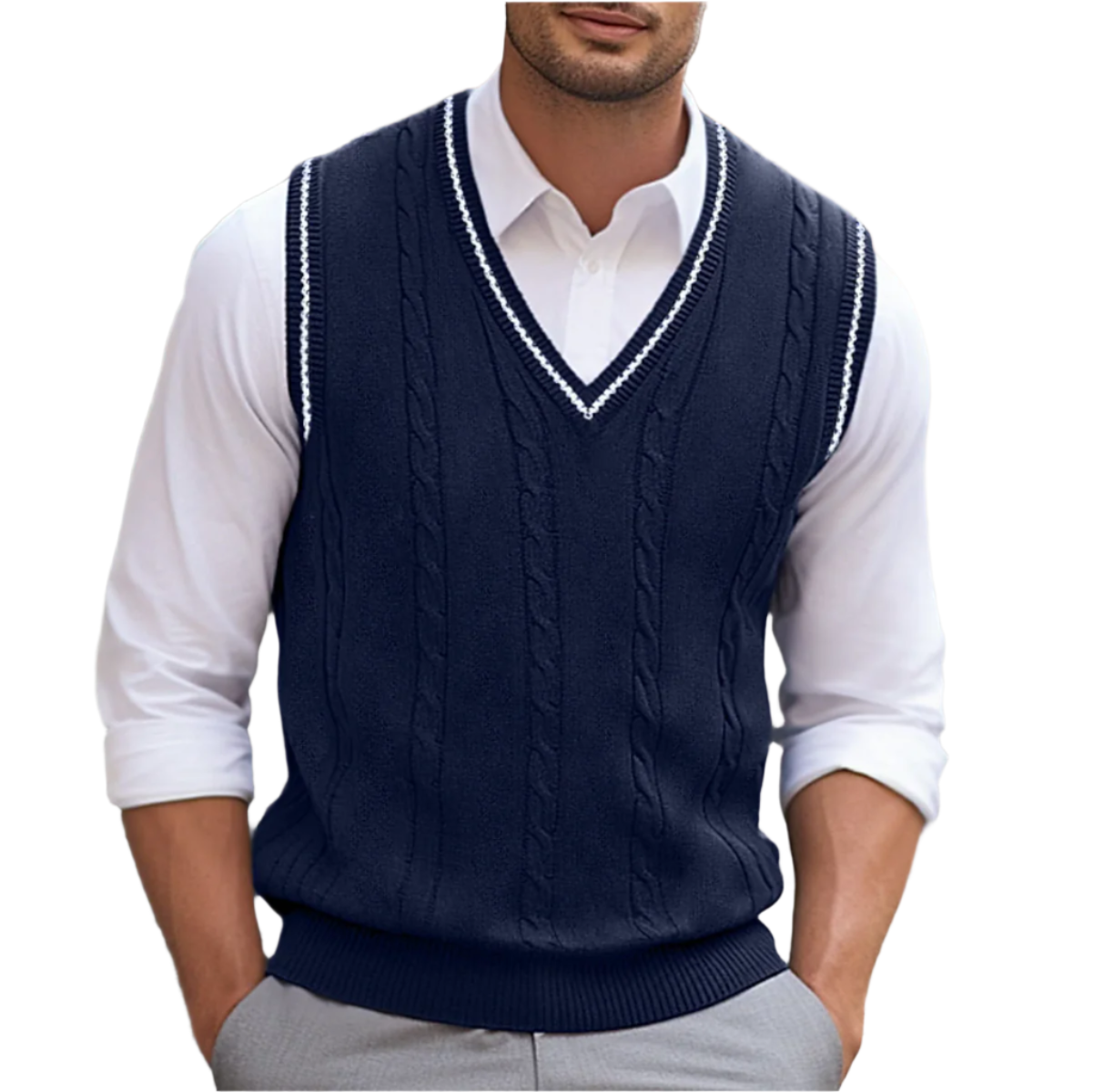 Casual chic V-neck vest for men