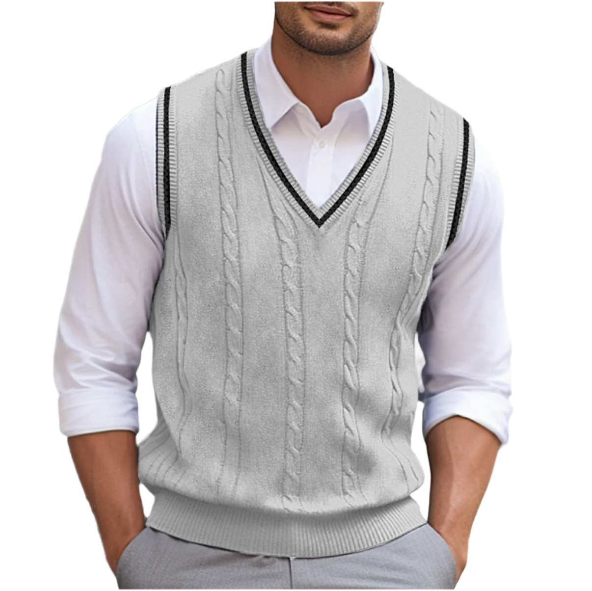 Casual chic V-neck vest for men