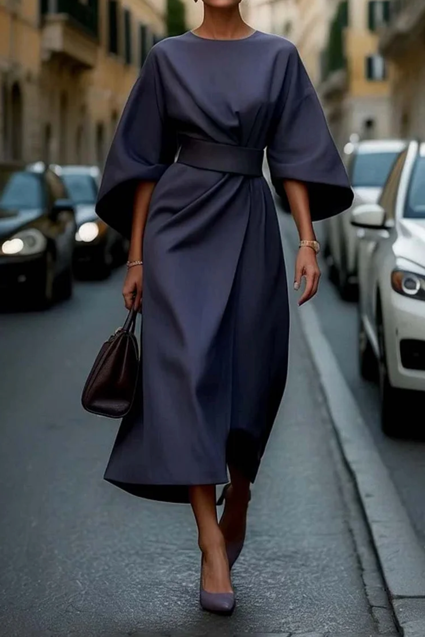Robe Élégante à Manches Amples – Look Sophistiqué