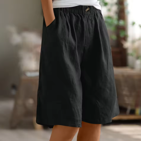 Relaxed High-Waisted Bermuda Shorts for Women