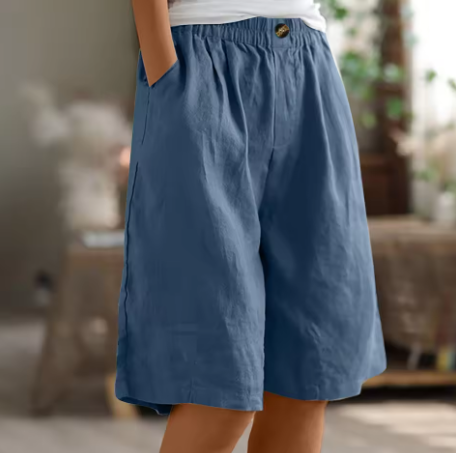 Relaxed High-Waisted Bermuda Shorts for Women