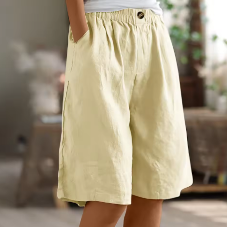Relaxed High-Waisted Bermuda Shorts for Women