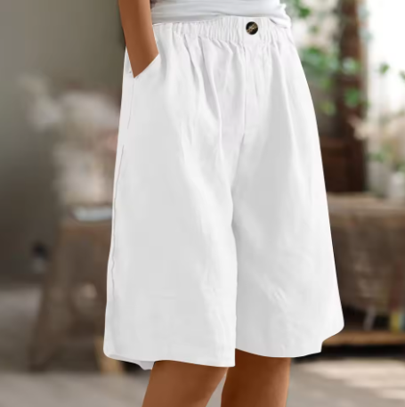 Relaxed High-Waisted Bermuda Shorts for Women