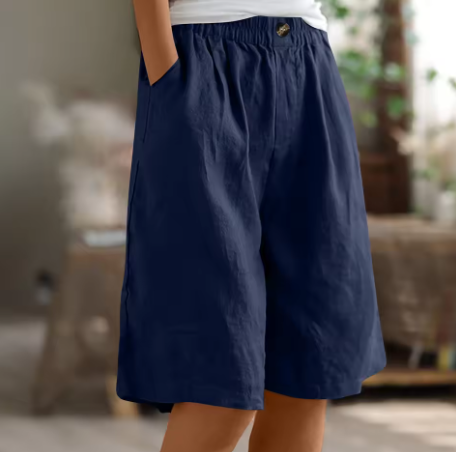 Relaxed High-Waisted Bermuda Shorts for Women